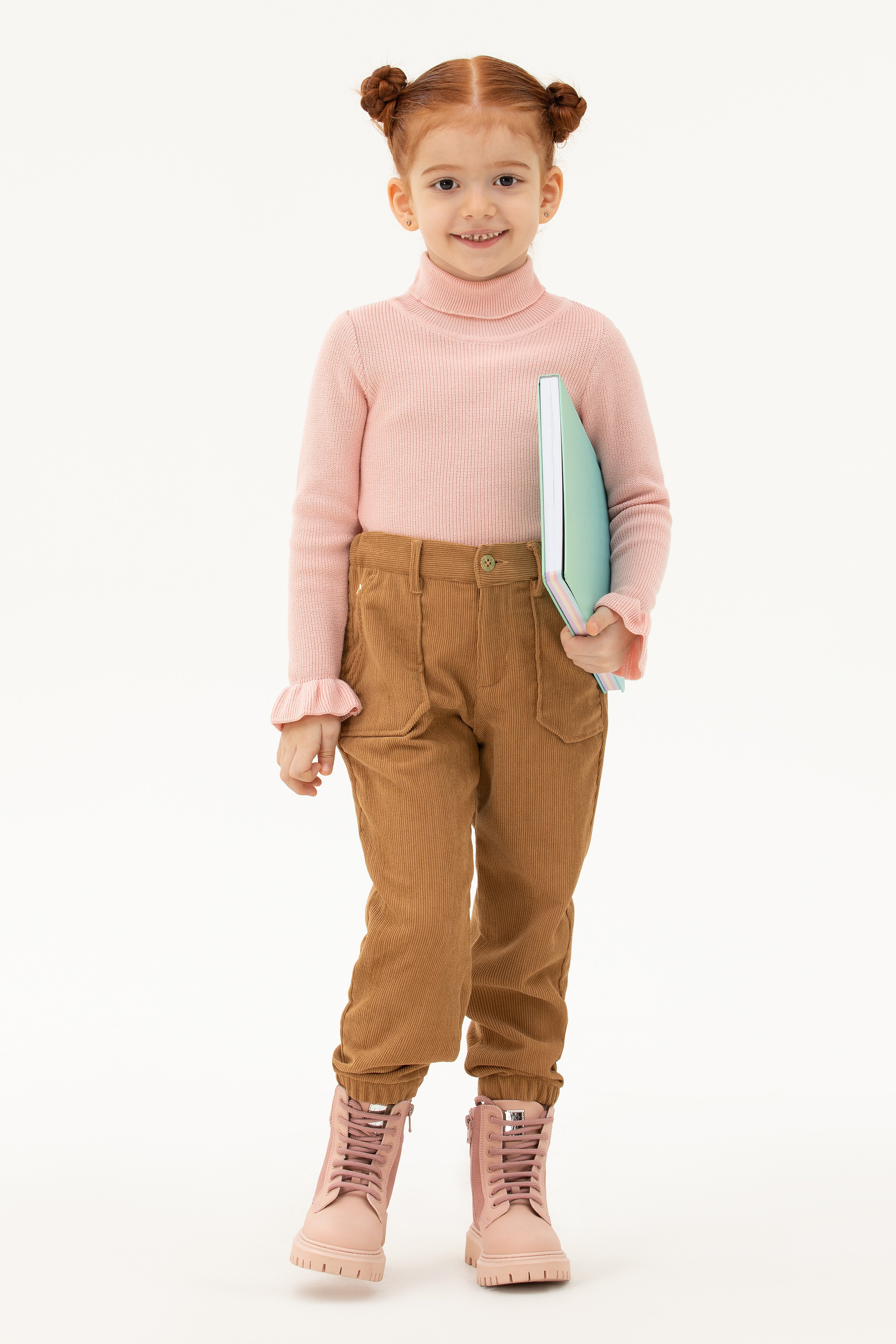 Kız Çocuk Toz Pembe Kazak - Image 1