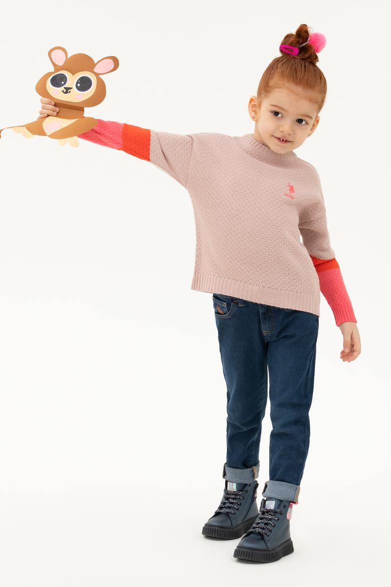 Kız Çocuk Pudra Kazak