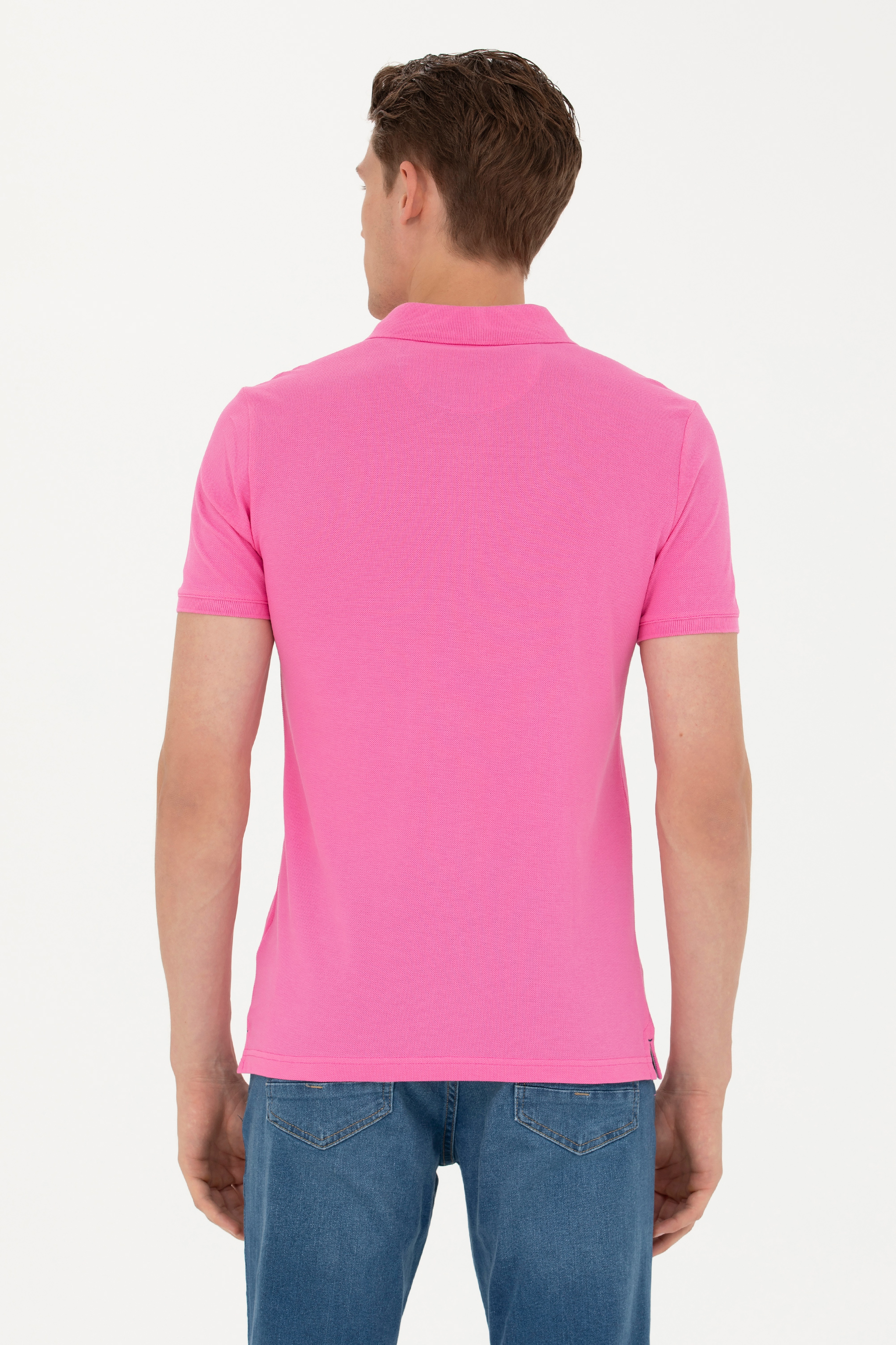 Erkek Pembe Basic Tişört - Image 5