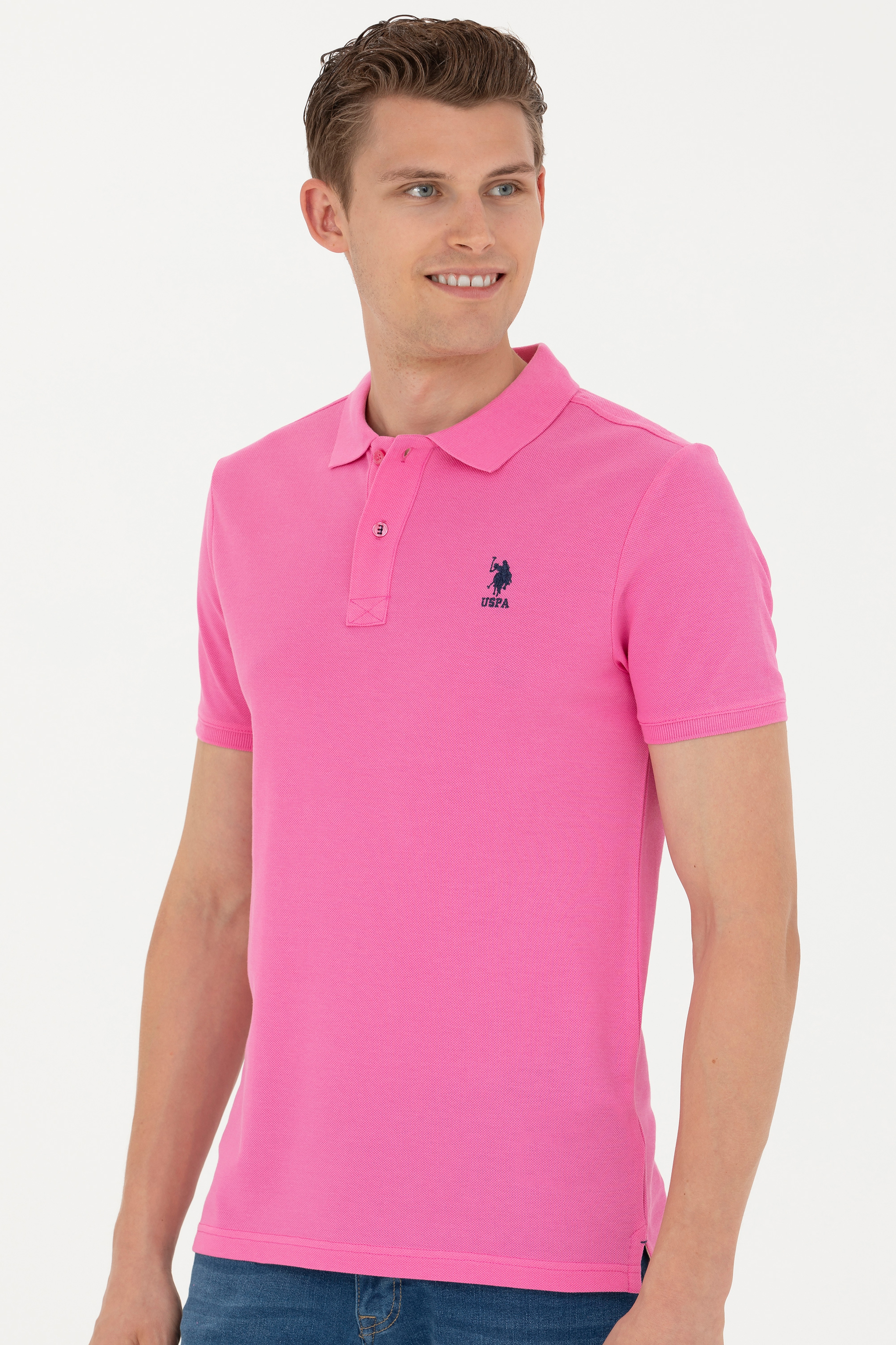 Erkek Pembe Basic Tişört - Image 3
