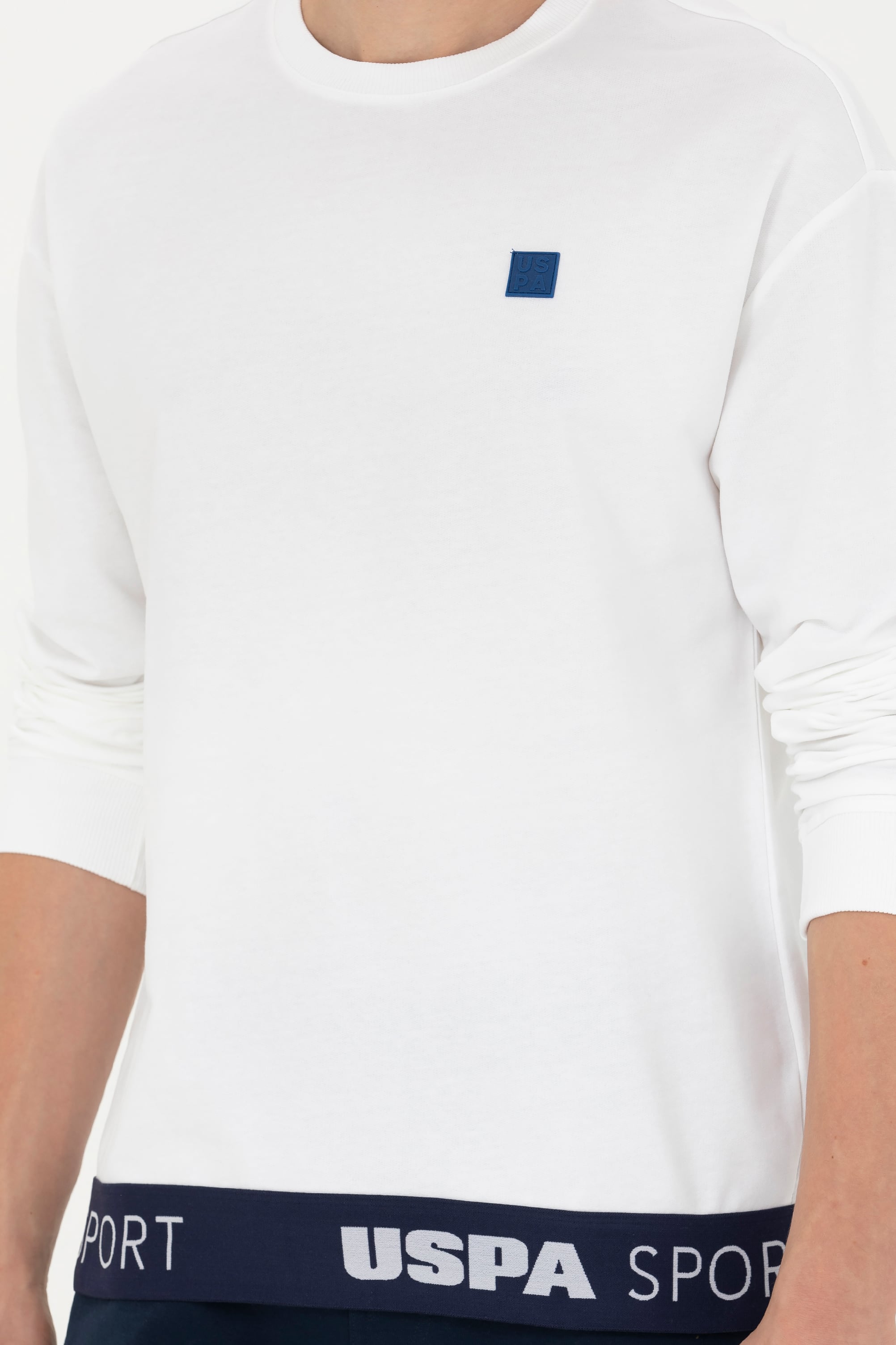 Erkek Beyaz Sweatshirt - Image 6