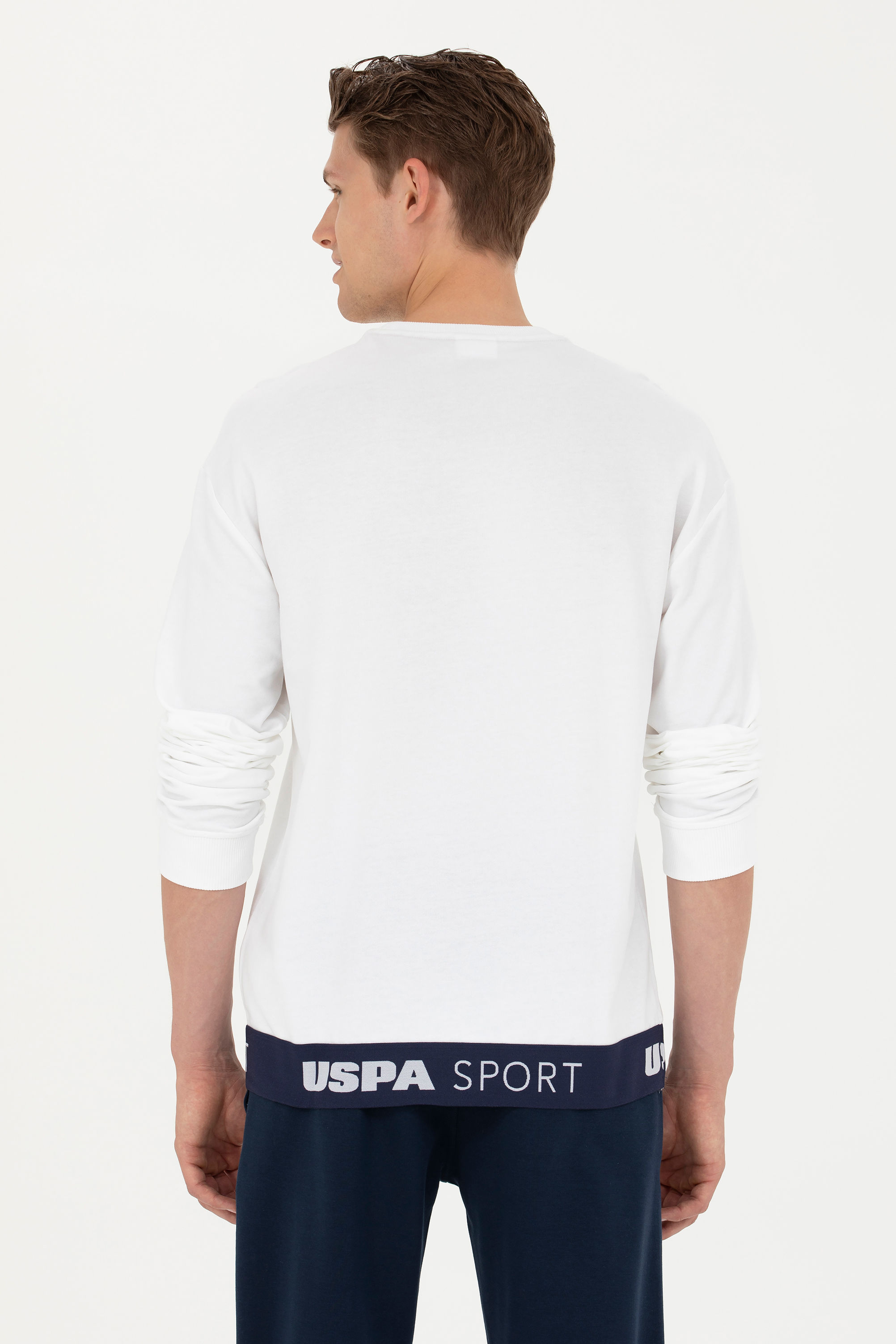 Erkek Beyaz Sweatshirt - Image 5