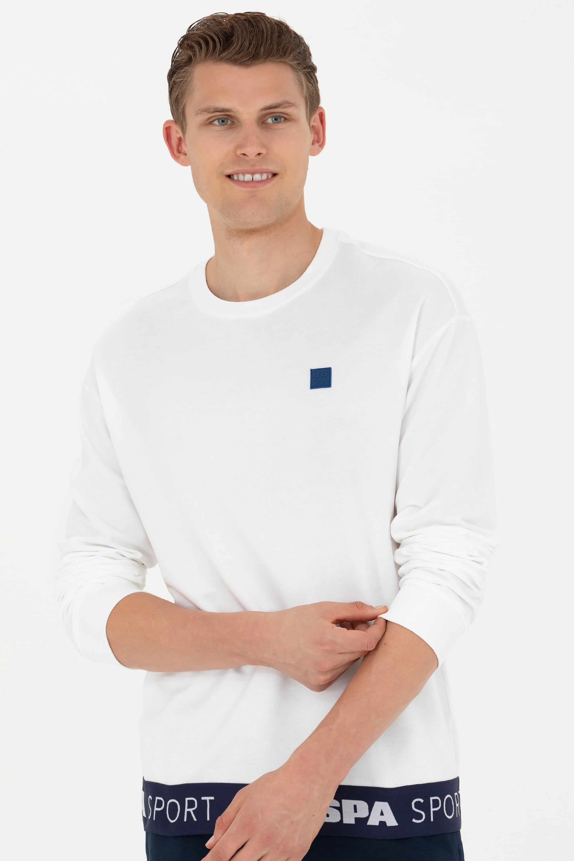 Erkek Beyaz Sweatshirt