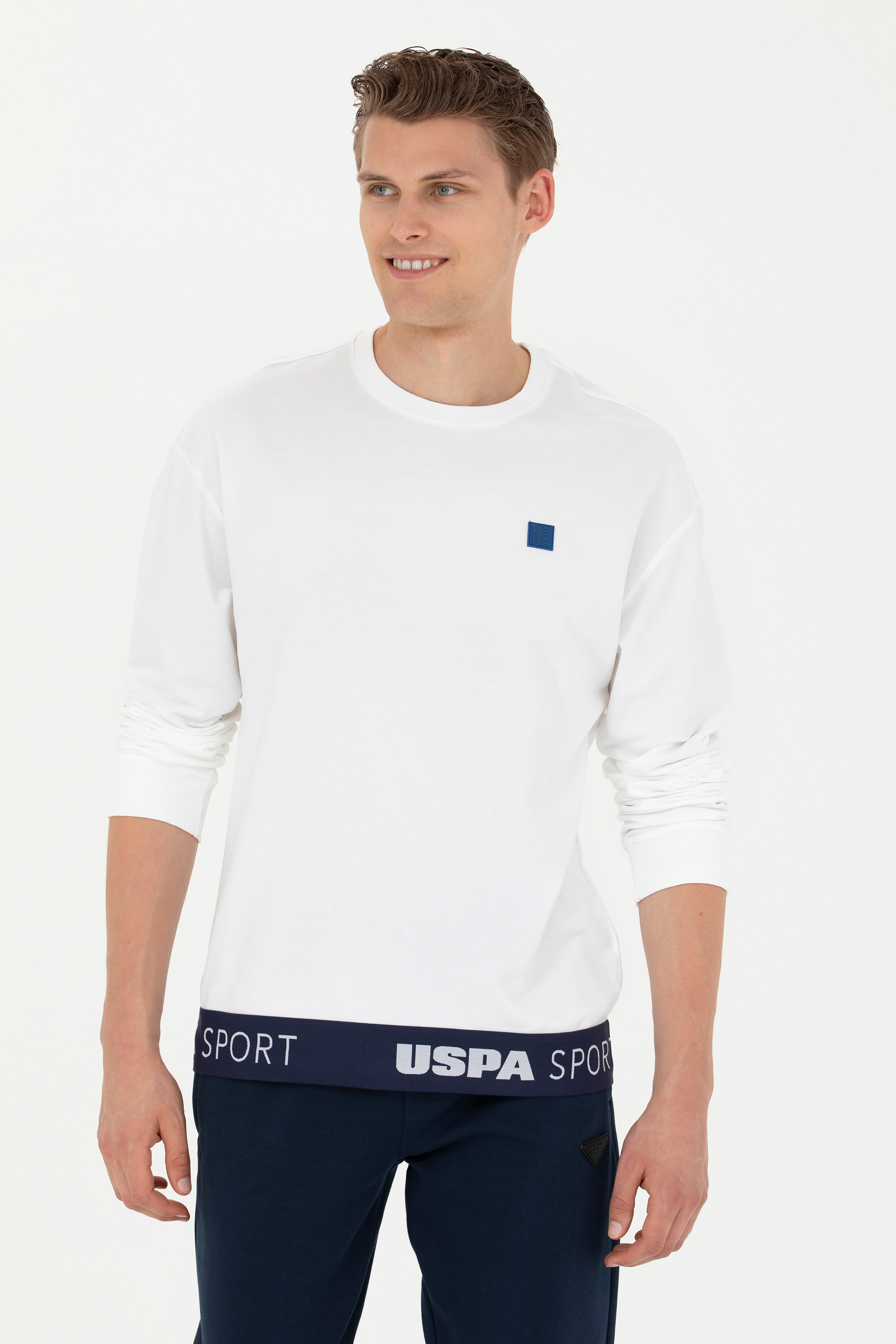 Erkek Beyaz Sweatshirt - Image 1