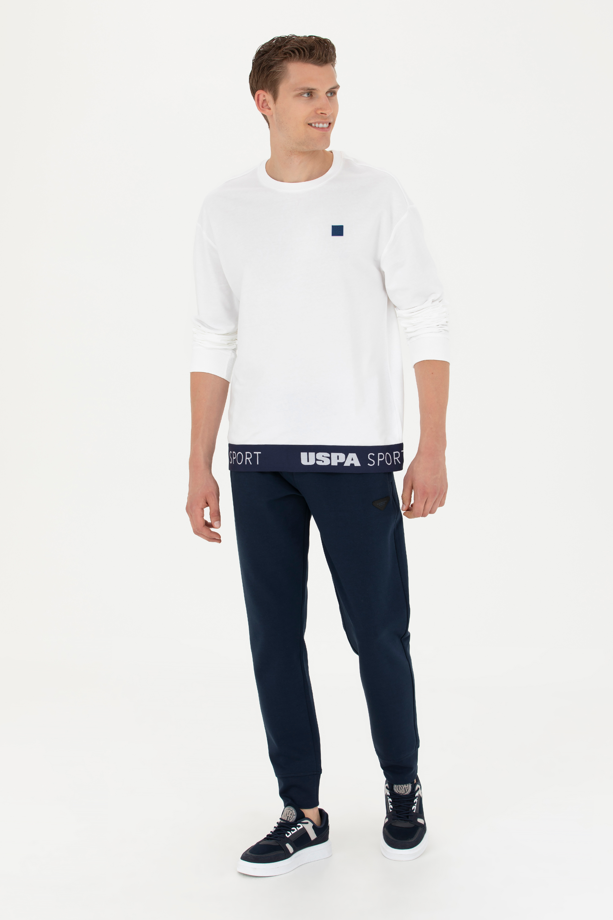 Erkek Beyaz Sweatshirt - Image 4