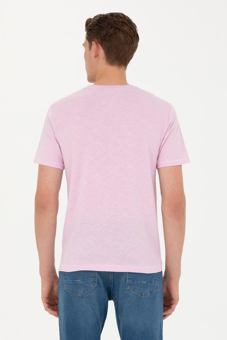 Erkek Regular Fit Bisiklet Yaka Manolya Tişört - 50263483027