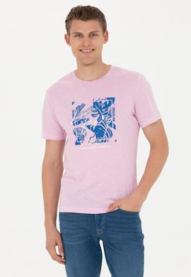 Erkek Regular Fit Bisiklet Yaka Manolya Tişört - 50263483027