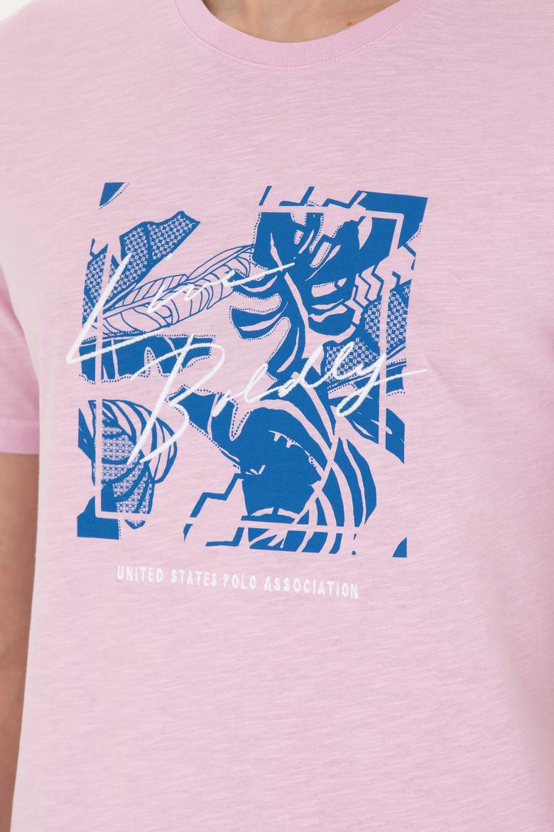 Erkek Regular Fit Bisiklet Yaka Manolya Tişört - 50263483027