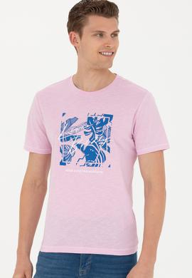 Erkek Regular Fit Bisiklet Yaka Manolya Tişört - 50263483027