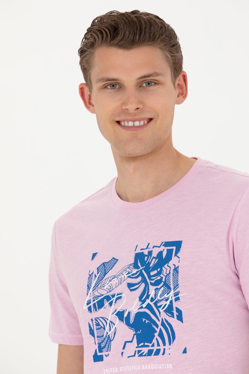 Erkek Regular Fit Bisiklet Yaka Manolya Tişört