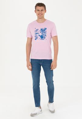 Erkek Regular Fit Bisiklet Yaka Manolya Tişört - 50263483027