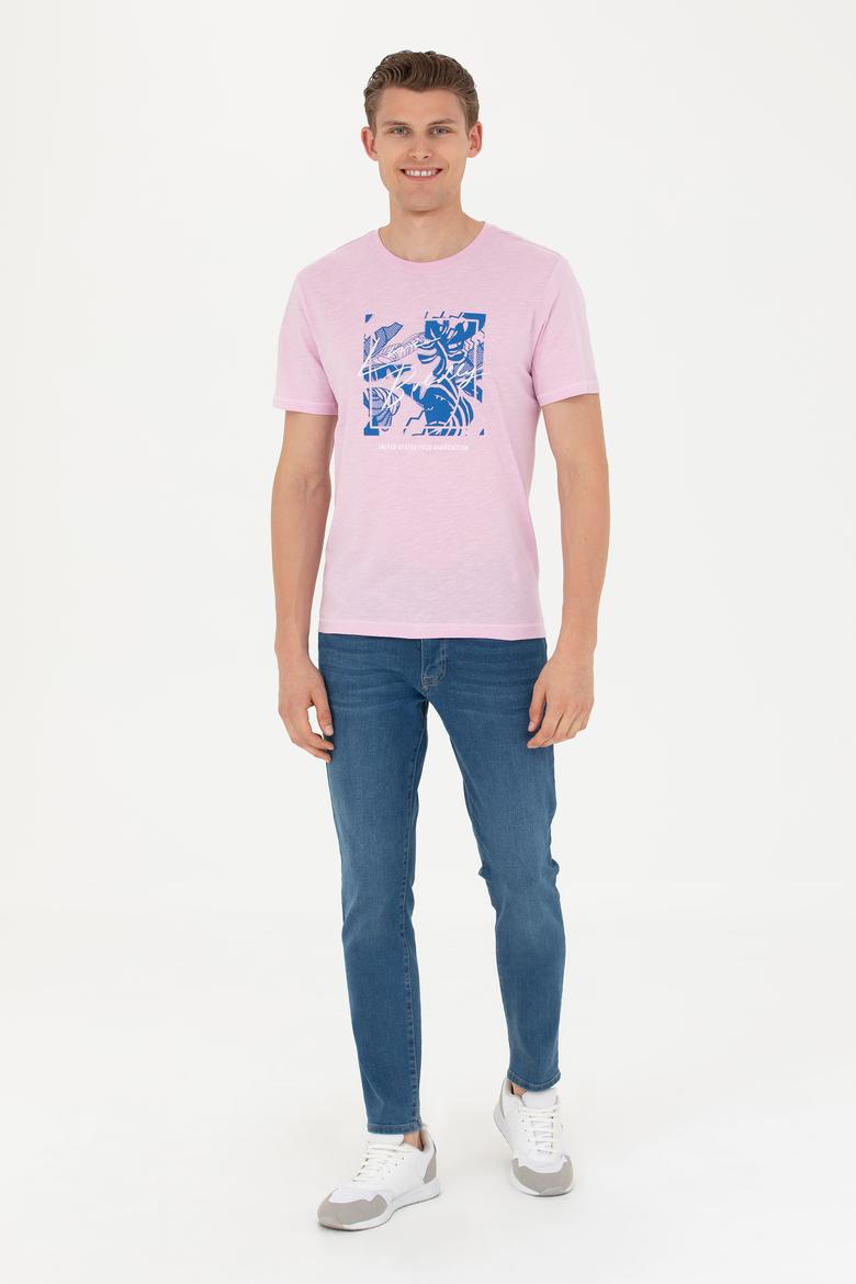 Erkek Regular Fit Bisiklet Yaka Manolya Tişört - 50263483027