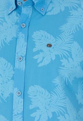 Erkek Turkuaz Kısa Kollu Gömlek - 50263878034