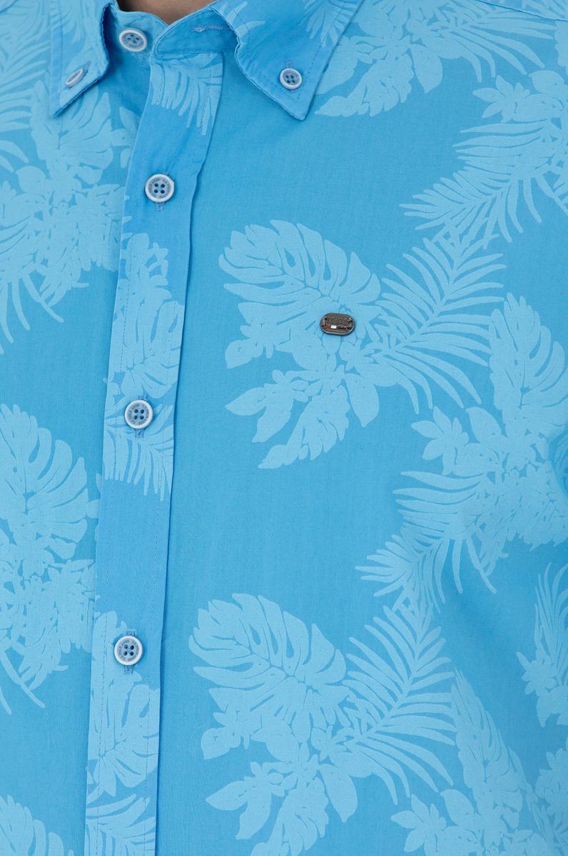 Erkek Turkuaz Kısa Kollu Gömlek