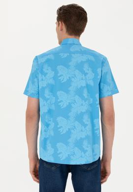 Erkek Turkuaz Kısa Kollu Gömlek - 50263878034