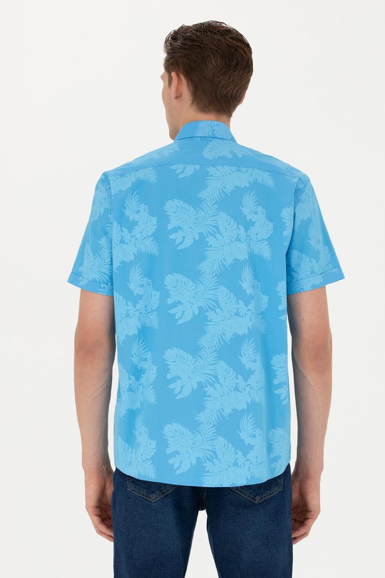 Erkek Turkuaz Kısa Kollu Gömlek - 50263878034