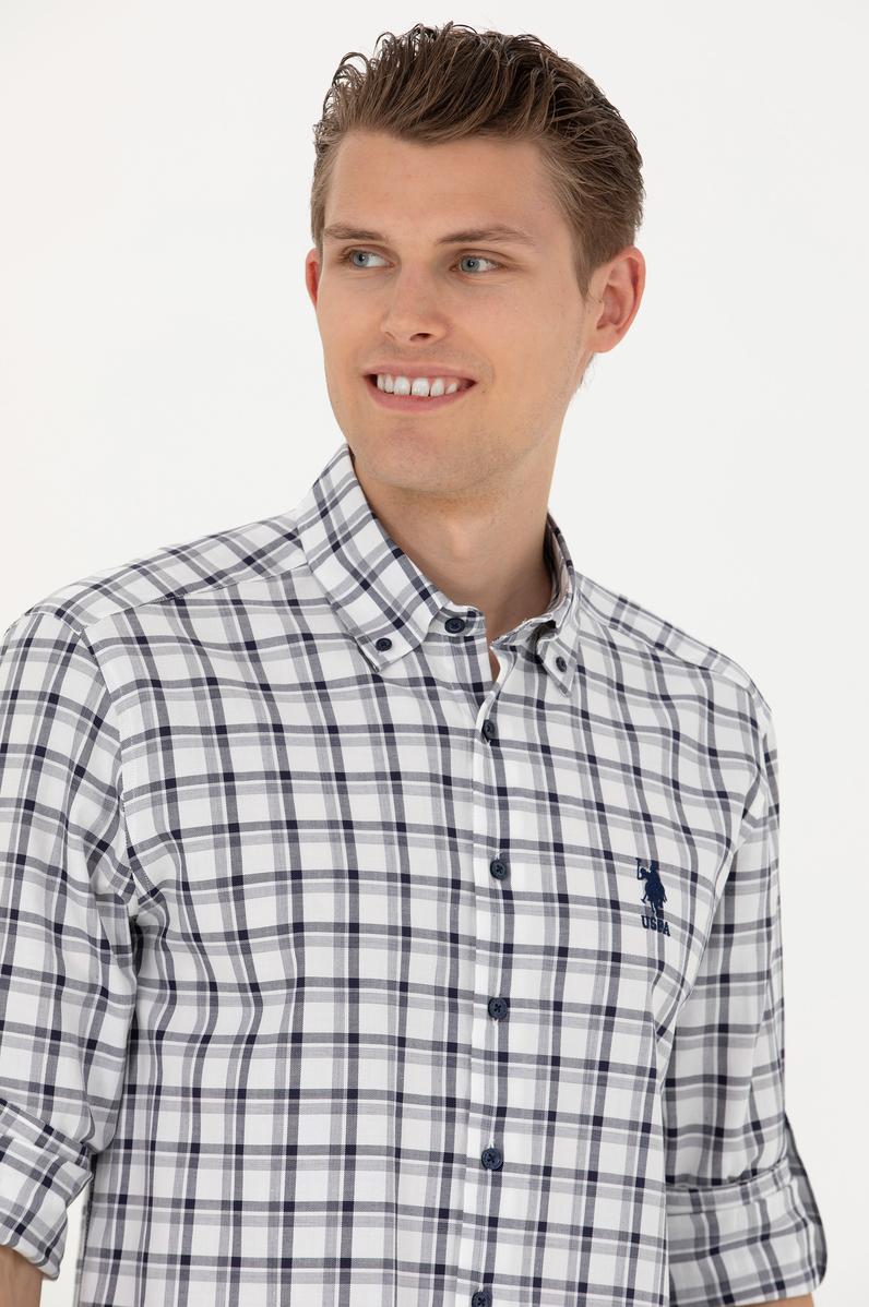 Erkek Kareli Lacivert Gömlek