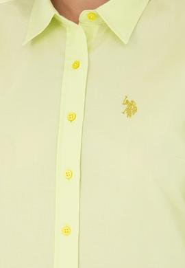 Kadın Neon Sarı Uzun Kollu Basic Gömlek - 50262851051