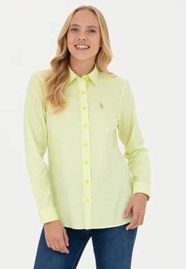 Kadın Neon Sarı Uzun Kollu Basic Gömlek - 50262851051