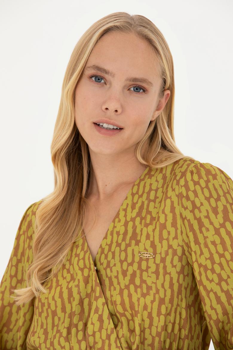 Kadın Neon Sarı Dokuma Elbise - 50271175003