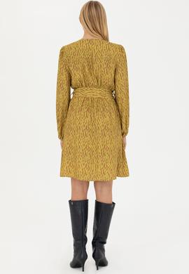 Kadın Neon Sarı Dokuma Elbise - 50271175003