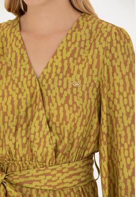 Kadın Neon Sarı Dokuma Elbise - 50271175003