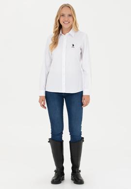 Kadın Beyaz Uzun Kollu Basic Gömlek - 50271267003