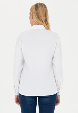 Kadın Beyaz Uzun Kollu Basic Gömlek - 50271267003