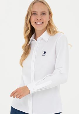 Kadın Beyaz Uzun Kollu Basic Gömlek - 50271267003