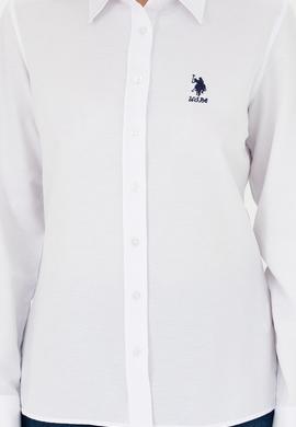 Kadın Beyaz Uzun Kollu Basic Gömlek - 50271267003