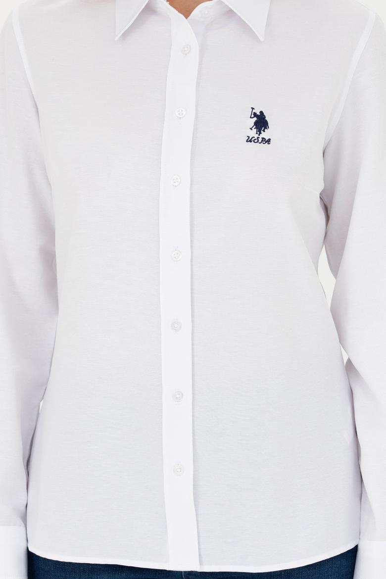 Kadın Beyaz Uzun Kollu Basic Gömlek - 50271267003