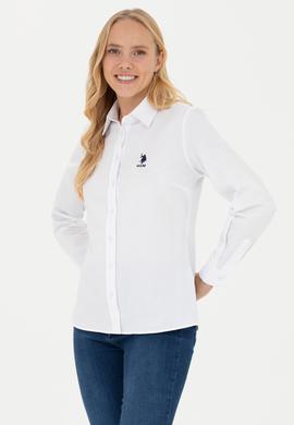 Kadın Beyaz Uzun Kollu Basic Gömlek - 50271267003
