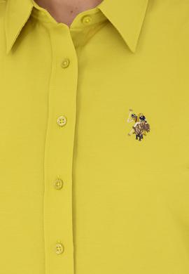 Kadın Fıstık Yeşili Uzun Kollu Basic Gömlek - 50271935058