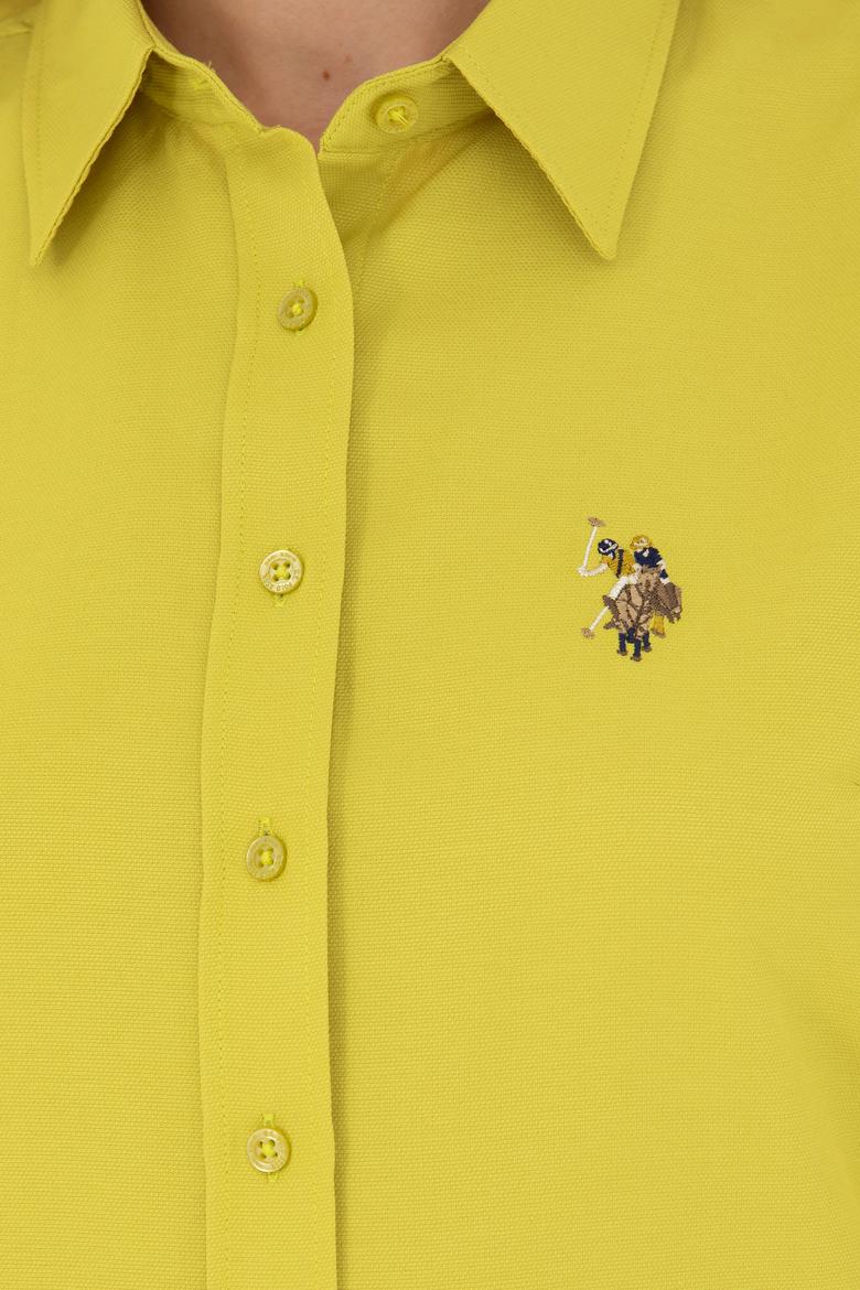 Kadın Fıstık Yeşili Uzun Kollu Basic Gömlek - 50271935058