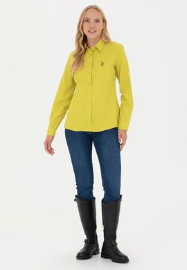 Kadın Fıstık Yeşili Uzun Kollu Basic Gömlek - 50271935058