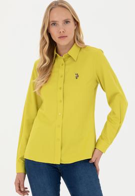 Kadın Fıstık Yeşili Uzun Kollu Basic Gömlek - 50271935058