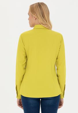 Kadın Fıstık Yeşili Uzun Kollu Basic Gömlek - 50271935058