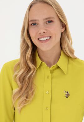 Kadın Fıstık Yeşili Uzun Kollu Basic Gömlek - 50271935058