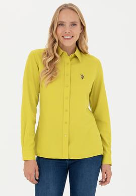 Kadın Fıstık Yeşili Uzun Kollu Basic Gömlek - 50271935058