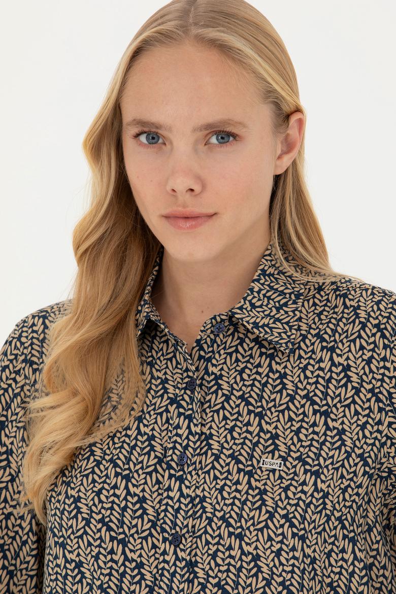 Kadın Lacivert Uzun Kollu Gömlek - 50272148011