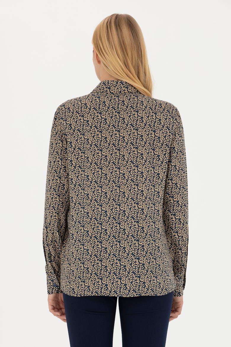 Kadın Lacivert Uzun Kollu Gömlek - 50272148011