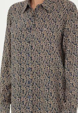 Kadın Lacivert Uzun Kollu Gömlek - 50272148011