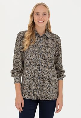 Kadın Lacivert Uzun Kollu Gömlek - 50272148011