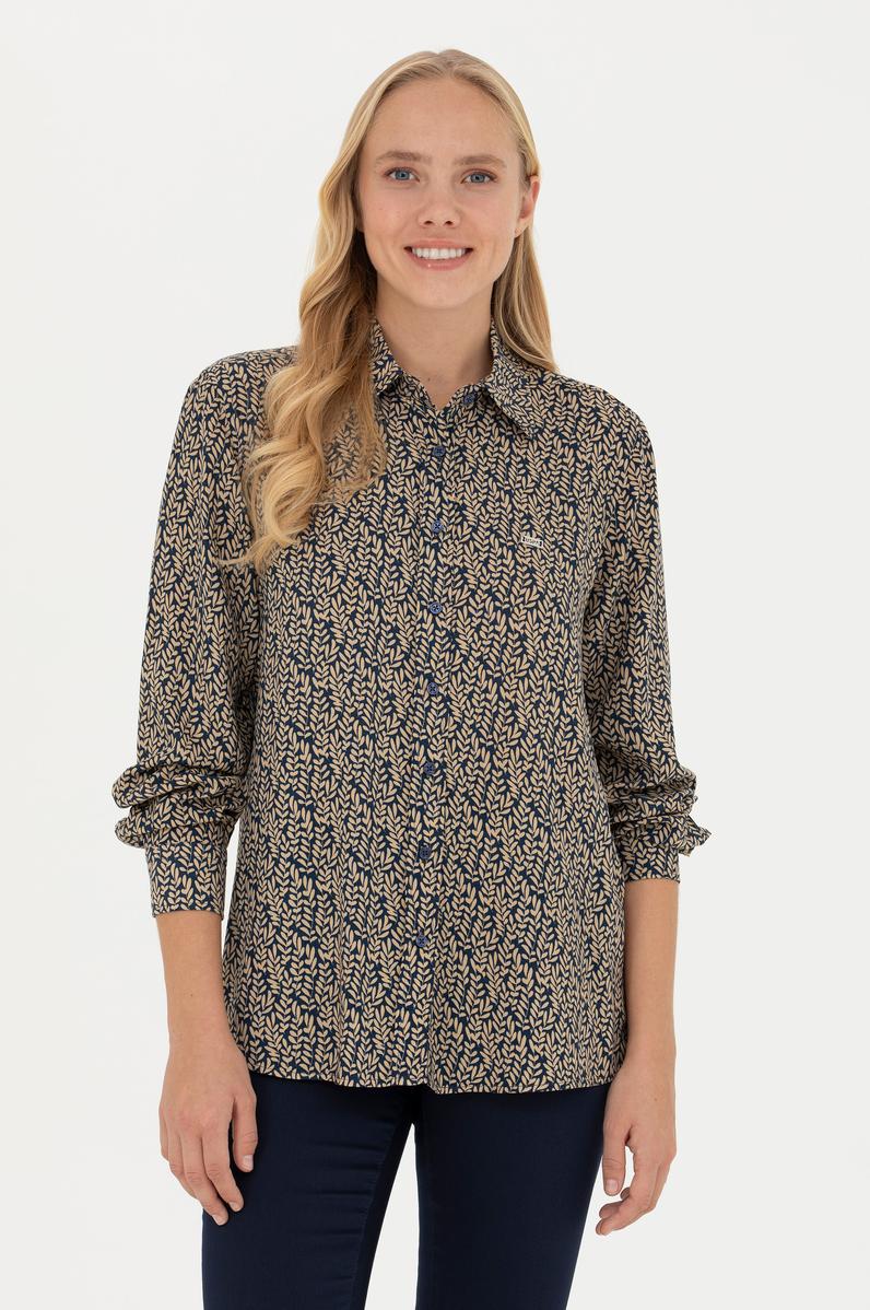 Kadın Lacivert Uzun Kollu Gömlek