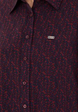 Kadın Bordo Uzun Kollu Gömlek - 50272148035