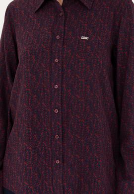 Kadın Bordo Uzun Kollu Gömlek - 50272148035