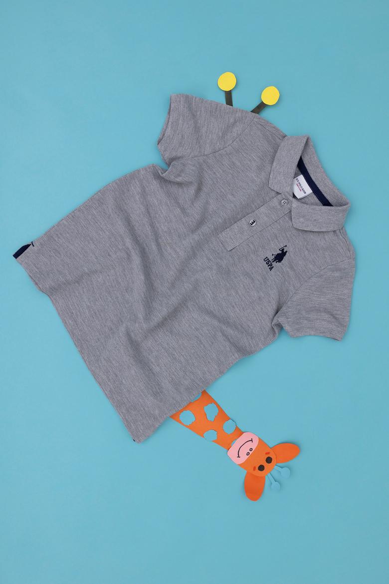 Erkek Çocuk Gri Melanj Basic Tişört