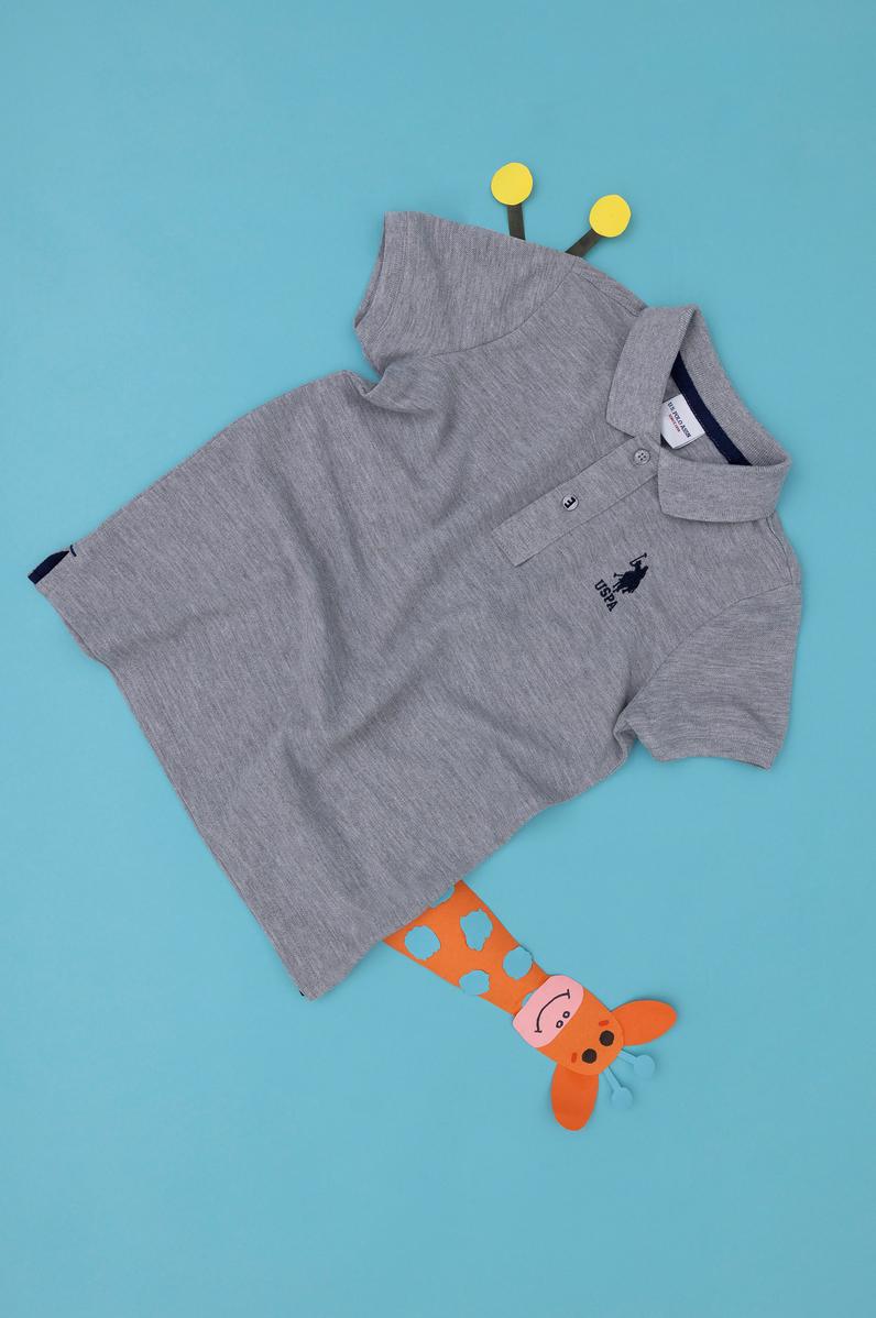 Erkek Çocuk Gri Melanj Basic Tişört