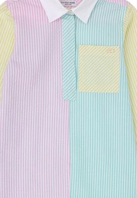 Kız Çocuk Su Yeşili Dokuma Uzun Kollu Elbise - 50282948001