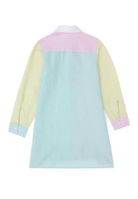 Kız Çocuk Su Yeşili Dokuma Uzun Kollu Elbise - 50282948001